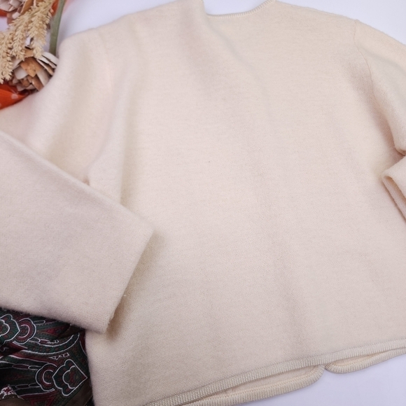 Pendleton Cream Wool Sweater Blazer Sz L - Picture 7 of 8